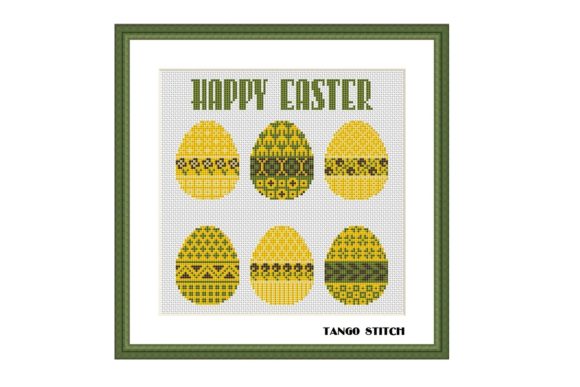 Happy Easter Ornament Eggs: A Cross Stitch Pattern Review